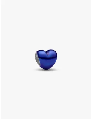 Mini Charm Cuore Effetto Metallico Blu Donna Pandora