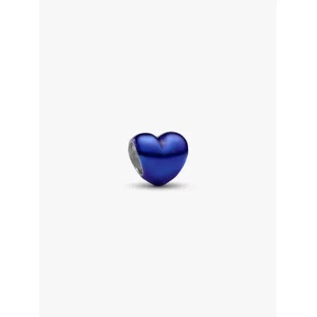 Mini Charm Cuore Effetto Metallico Blu Donna Pandora
