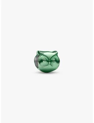 Mini Charm Gufo Effetto Metallico Verde Donna Pandora