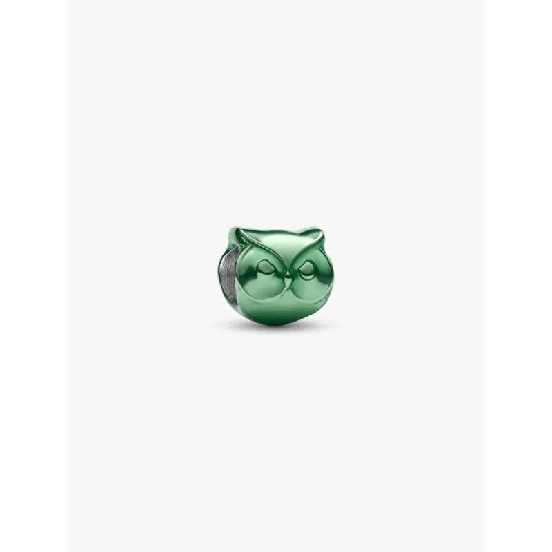 Mini Charm Gufo Effetto Metallico Verde Donna Pandora