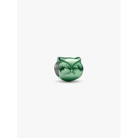 Mini Charm Gufo Effetto Metallico Verde Donna Pandora