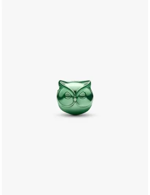 Mini Charm Gufo Effetto Metallico Verde Donna Pandora
