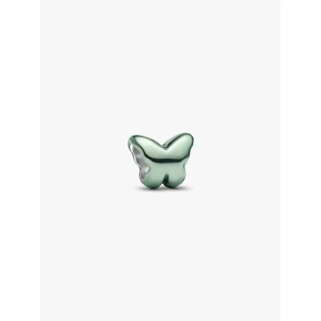 Mini Charm Farfalla Effetto Metallico Verde Donna Pandora