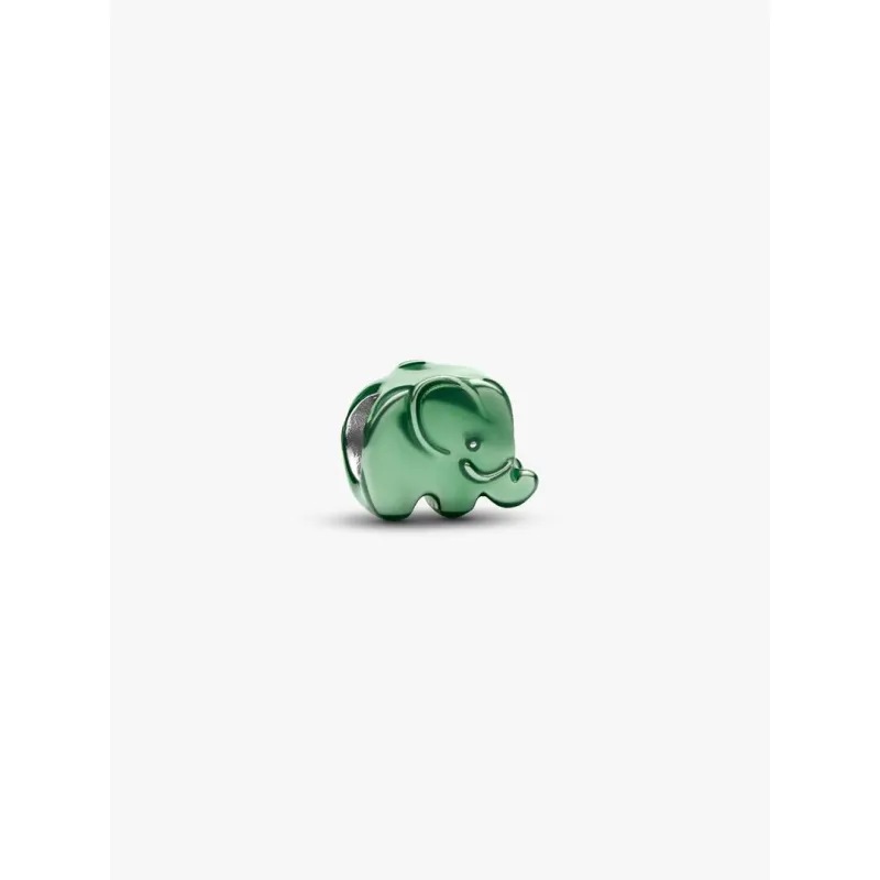 Mini Charm Elefante Effetto Metallico Verde Donna Pandora