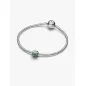 Mini Charm Quadrifoglio Effetto Metallico Verde Donna Pandora