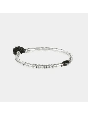 Bracciale Silver Lab Dischi Onice MA44 Gerba Jewels