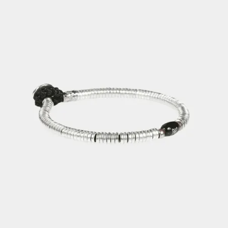 Bracciale Silver Lab Dischi Onice MA44 Gerba Jewels