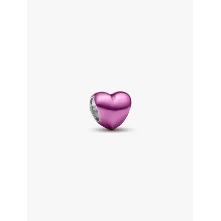 Mini Charm Cuore Effetto Metallico Rosa Pandora