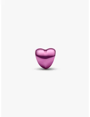 Mini Charm Cuore Effetto Metallico Rosa Pandora