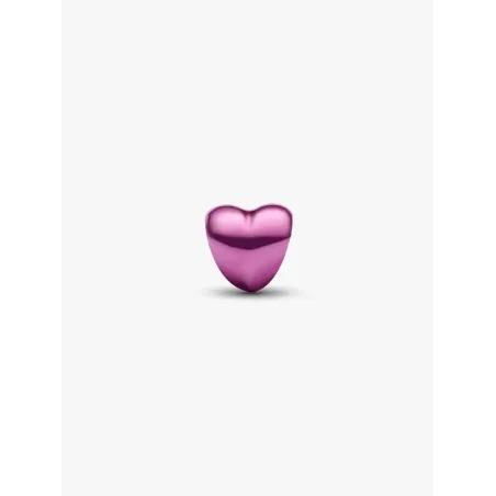 Mini Charm Cuore Effetto Metallico Rosa Pandora