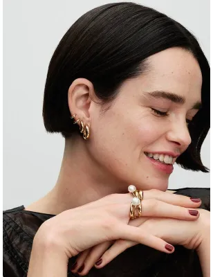 Orecchini Cerchi Dorati Donna Pandora