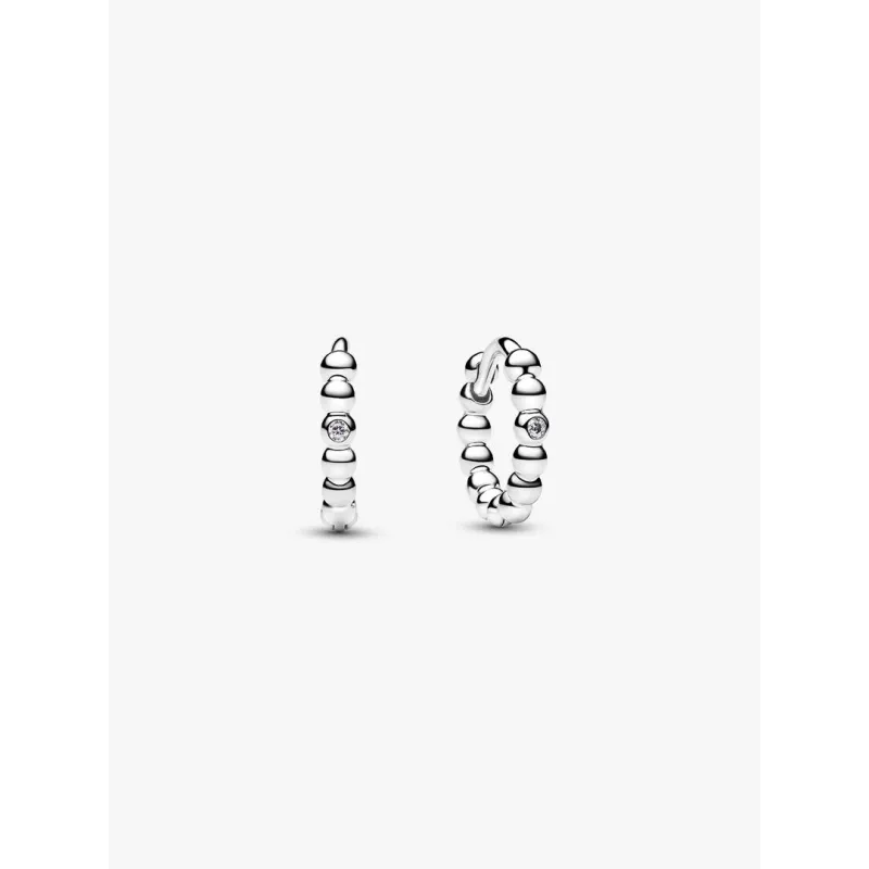 Orecchini Cerchi Piccoli Sfere con Punto Luce Donna Pandora