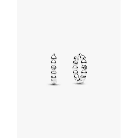 Orecchini Cerchi Piccoli Sfere con Punto Luce Donna Pandora