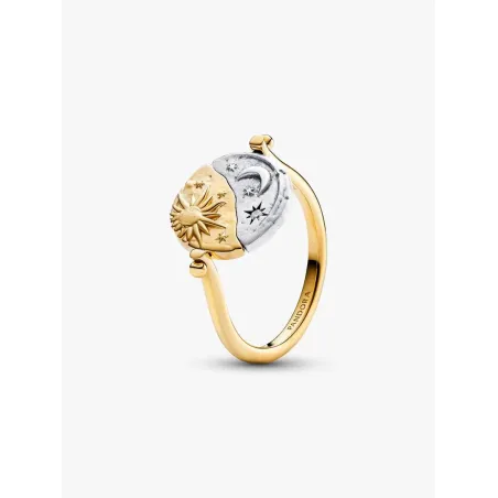 Anello Medallion Sole e Luna Reversibile mis.54 Donna Pandora