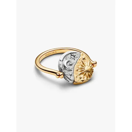 Anello Medallion Sole e Luna Reversibile mis.56 Donna Pandora