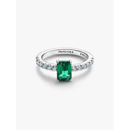 Anello Taglio Baguette Verde mis.58 Donna Pandora
