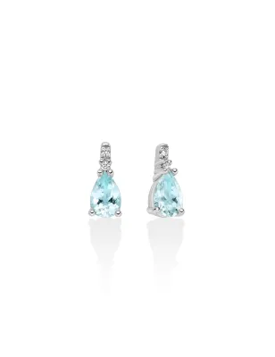 Orecchini Acquamarina Goccia e Diamanti ERD2846 Donna Miluna