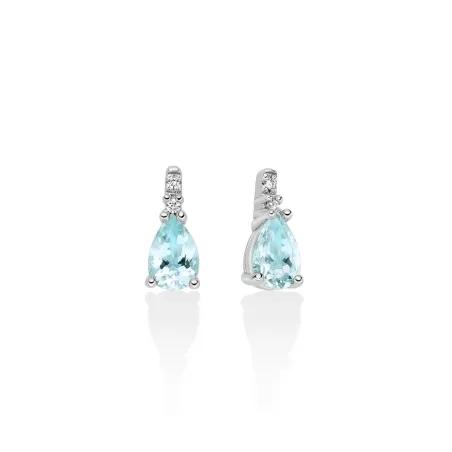Orecchini Acquamarina Goccia e Diamanti ERD2846 Donna Miluna