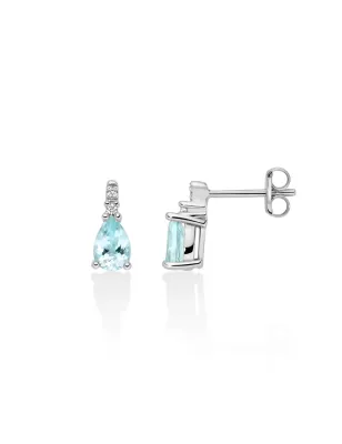 Orecchini Acquamarina Goccia e Diamanti ERD2846 Donna Miluna