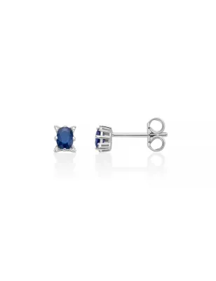 Orecchini Zaffiro Ovale e Diamanti ERD3356 Donna Miluna