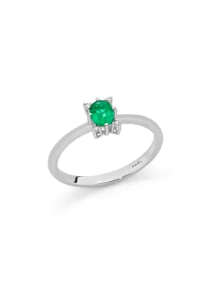 Anello Smeraldo Ovale e Diamanti LID4215 Donna Miluna