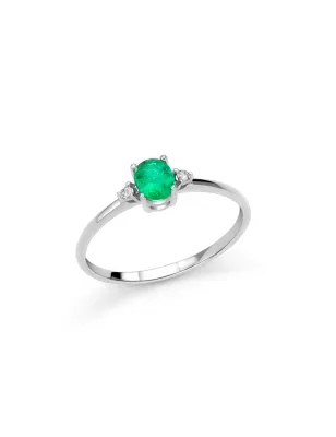 Anello Smeraldo Ovale e Diamanti LID3647 Uomo Miluna
