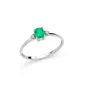 Anello Smeraldo Ovale e Diamanti LID3647 Uomo Miluna