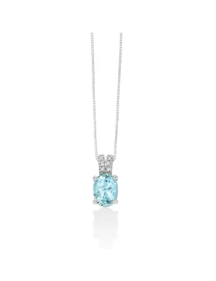 Collana Acquamarina Ovale Doppio Diamante CLD4869 Donna Miluna
