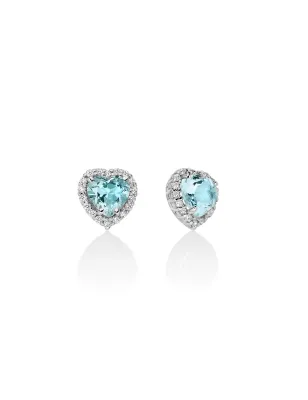 Orecchini Acquamarina Cuore e Diamanti ERD2840 Donna Miluna