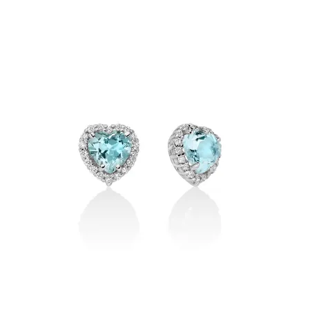 Orecchini Acquamarina Cuore e Diamanti ERD2840 Donna Miluna