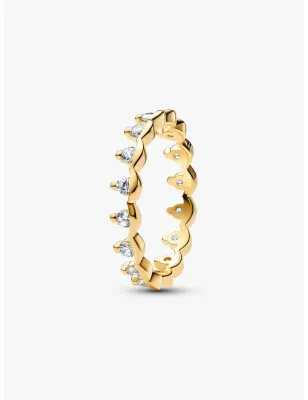 Anello Dorato Fascia Ondulata Luminosa mis.52 Donna Pandora