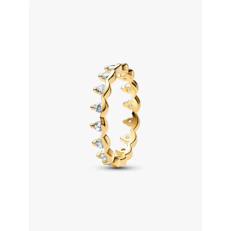 Anello Dorato Fascia Ondulata Luminosa mis.56 Donna Pandora Anello Dorato Fascia Ondulata Luminosa mis.56 Donna Pandora