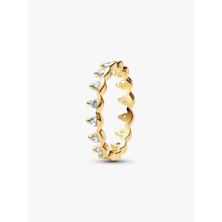 Anello Dorato Fascia Ondulata Luminosa mis.54 Donna Pandora