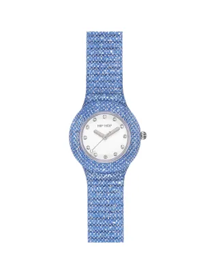 Orologio Shimmer Crush Lurex Blue Denim HWU1337 Donna Hip Hop