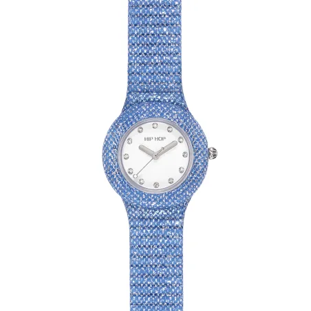 Orologio Shimmer Crush Lurex Blue Denim HWU1337 Donna Hip Hop