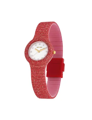 Orologio Shimmer Crush Lurex Rosso HWU1338 Donna Hip Hop