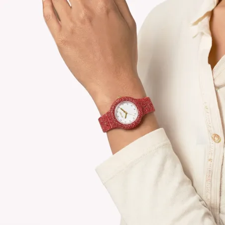 Orologio Shimmer Crush Lurex Rosso HWU1338 Donna Hip Hop