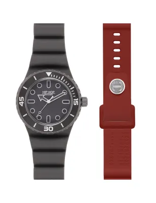 Orologio Master Bordeaux Grigio HWU1334 Uomo Hip Hop