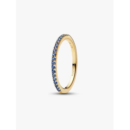 Anello Dorato Pavè Fascia Sottile Blu mis.58 Donna Pandora