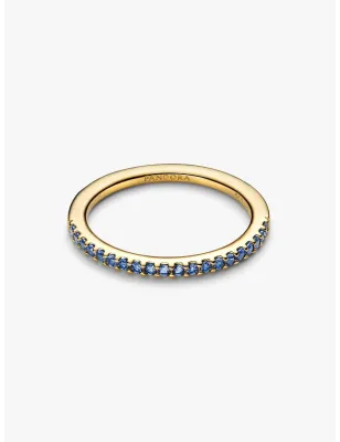 Anello Dorato Pavè Fascia Sottile Blu mis.58 Donna Pandora