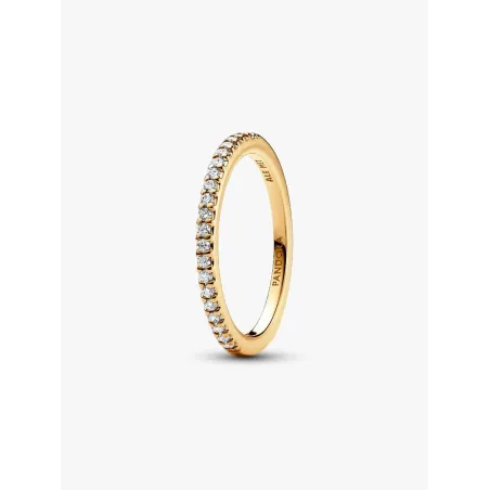Anello Dorato Pavè Fascia Sottile mis.52 Donna Pandora