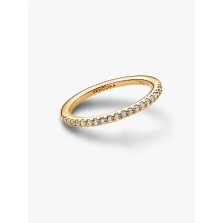 Anello Dorato Pavè Fascia Sottile mis.60 Donna Pandora