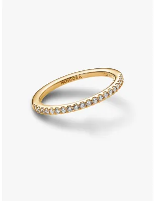 Anello Dorato Pavè Fascia Sottile mis.58 Donna Pandora