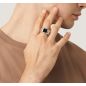 Anello Martellato Quadrato Onice mis.22 Uomo Giovanni Raspini Anello Martellato Quadrato Onice mis.22 Uomo Giovanni Raspini