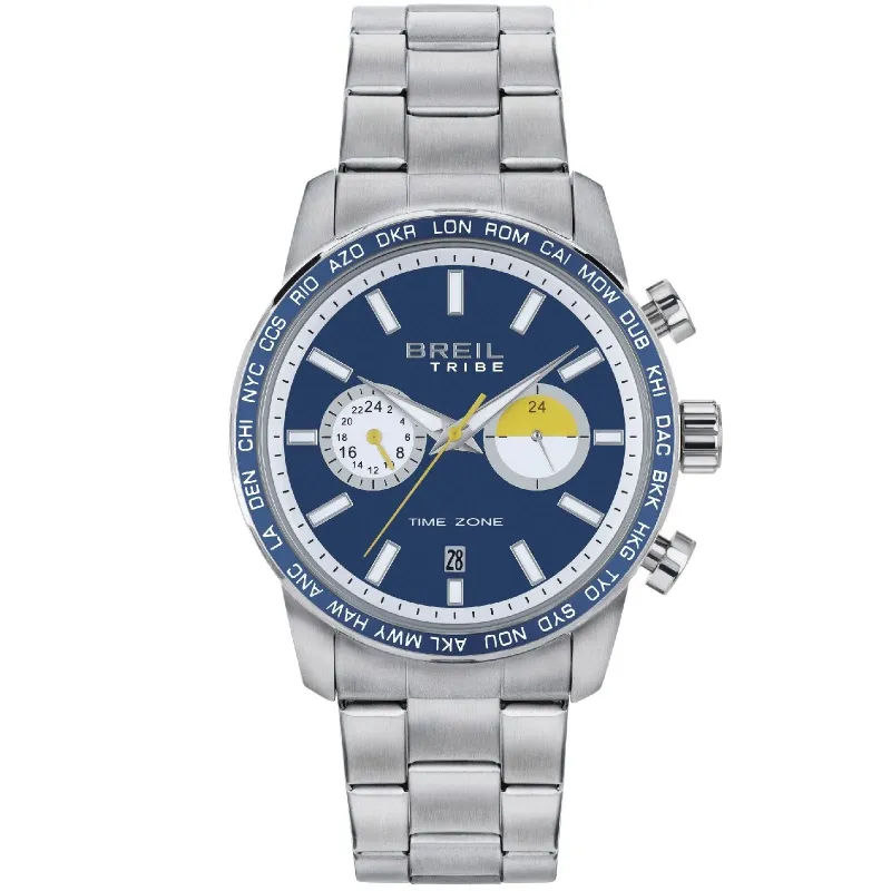Orologio Zone Multifunzione World Time Blu EW0565 Uomo Breil Orologio Zone Multifunzione World Time Blu EW0565 Uomo Breil