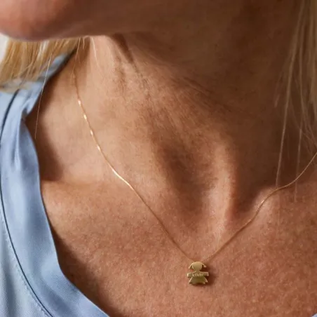Collana I Tesorini in Oro Giallo Ciondolo con Sagoma Bimba Le Bebe'