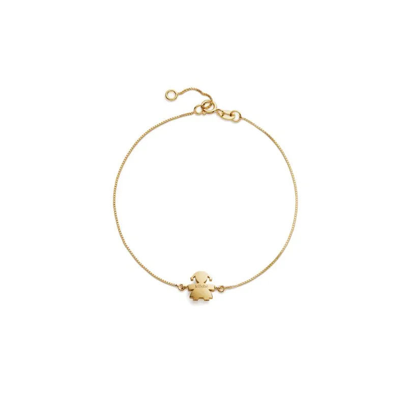 Bracciale I Tesorini in Oro Giallo con Sagoma Bimba Le Bebe' Bracciale I Tesorini in Oro Giallo con Sagoma Bimba Le Bebe'