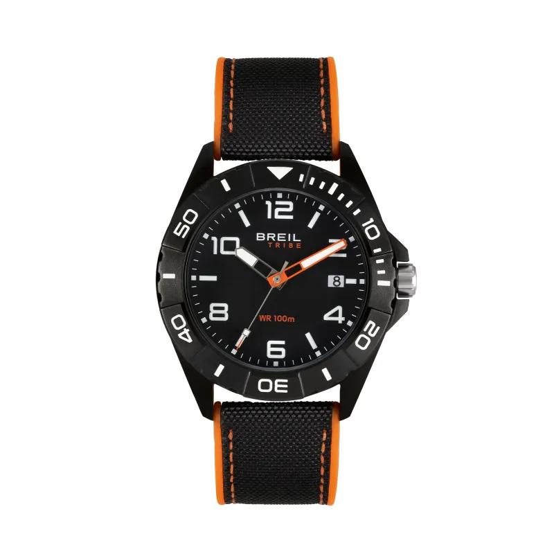 Orologio Black Horizon Cinturino Nylon Arancio EW0835 Uomo Breil Orologio Black Horizon Cinturino Nylon Arancio EW0835 Uomo Breil