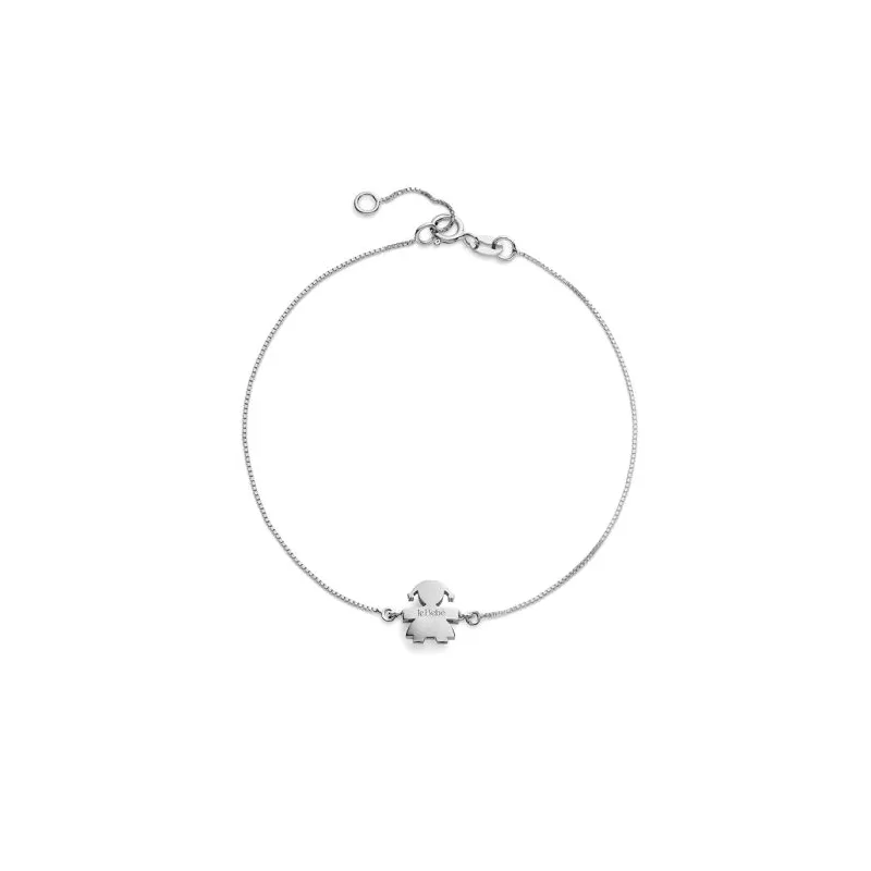 Bracciale I Tesorini in Oro Bianco con Sagoma Bimba Le Bebe' Bracciale I Tesorini in Oro Bianco con Sagoma Bimba Le Bebe'