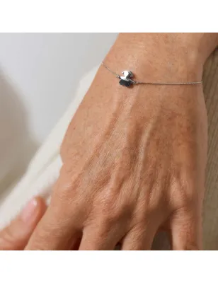 Bracciale I Tesorini in Oro Bianco con Sagoma Bimba Le Bebe'